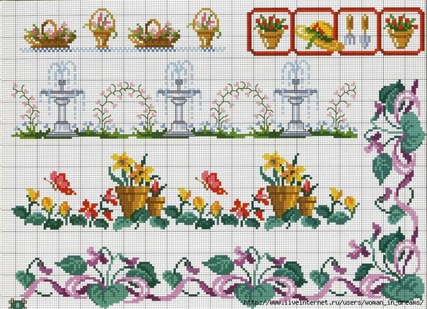 Схемы вышивки крестом для салфетки 4