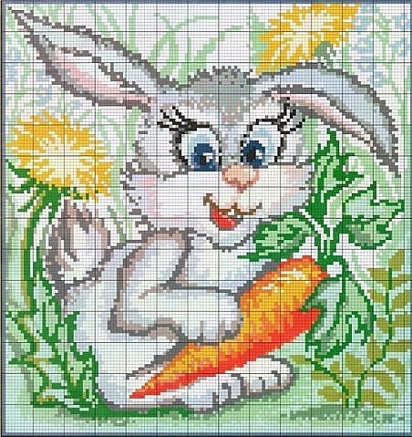 Детская картинка Схема вышивки крестом (бесплатно)