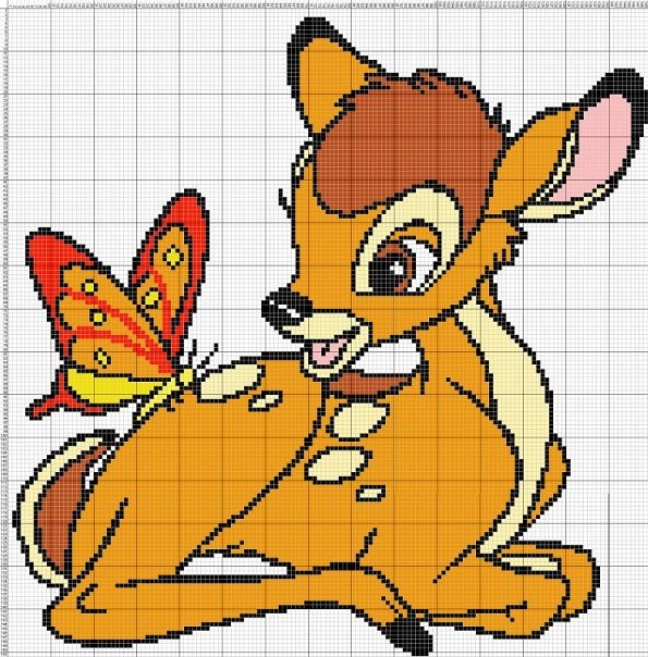 детская вышивка крестом Бемби