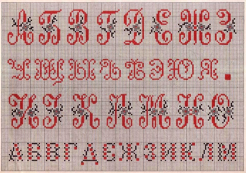 Алфавит Вышивка крестом 1